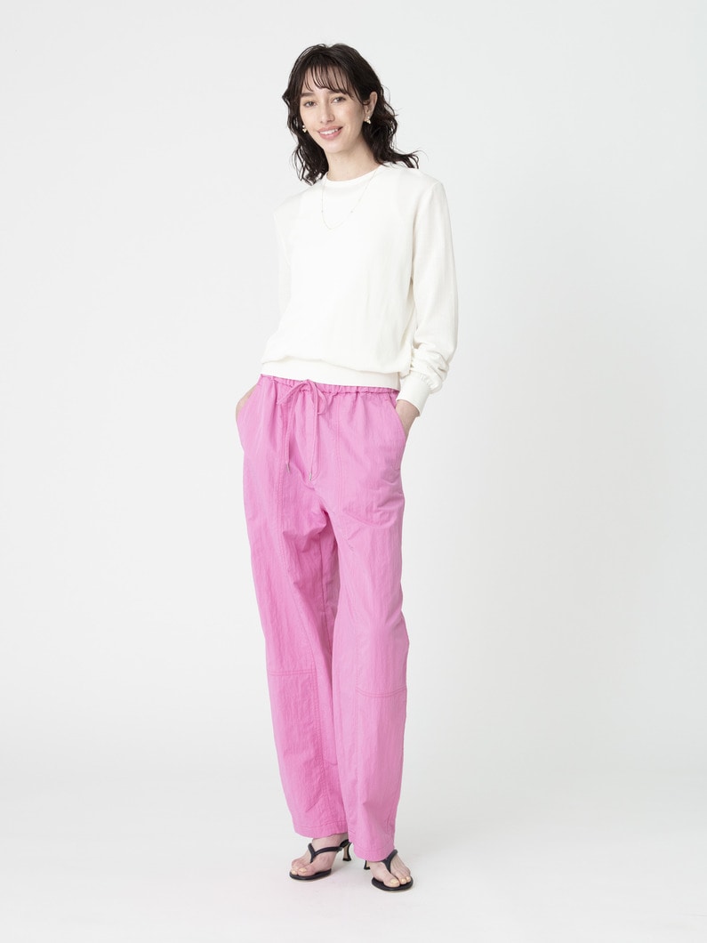 コットンナイロン イージーパンツ（アイボリー/ピンク/ネイビー） 詳細画像 pink 1