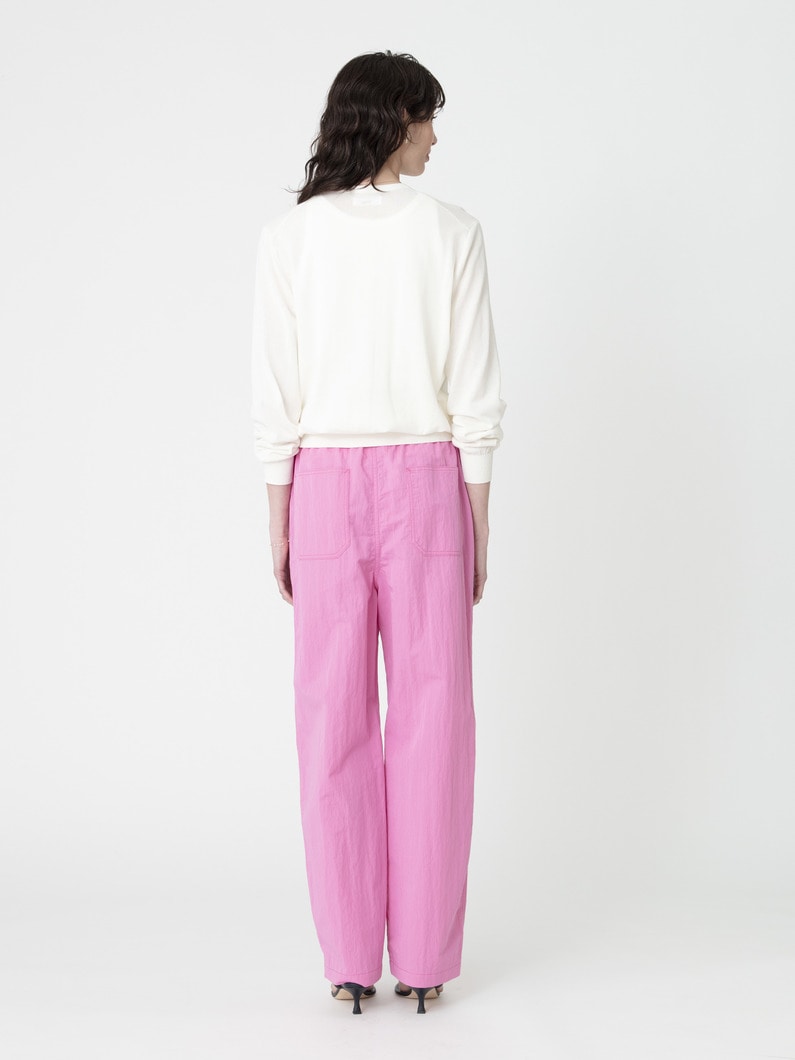 コットンナイロン イージーパンツ（アイボリー/ピンク/ネイビー） 詳細画像 pink 3