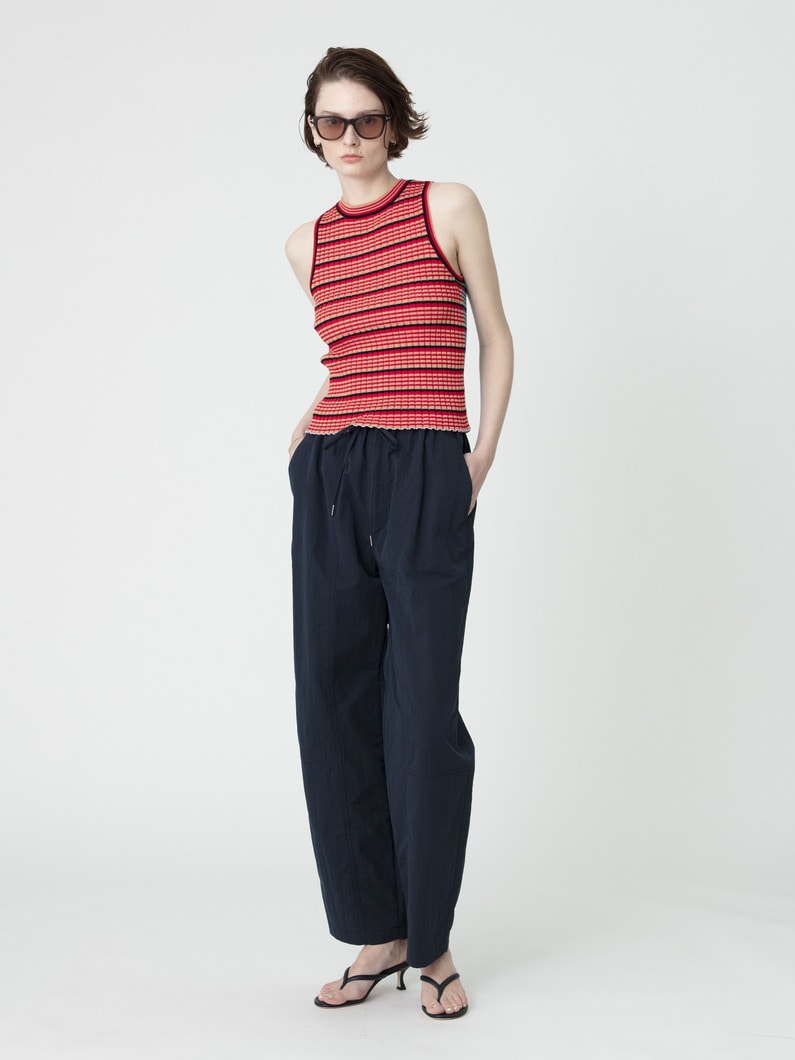 コットンナイロン イージーパンツ（アイボリー/ピンク/ネイビー） 詳細画像 navy