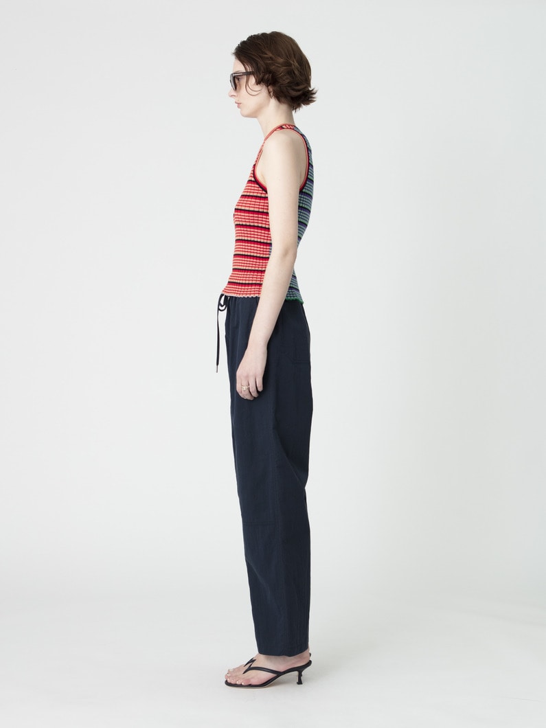 コットンナイロン イージーパンツ（アイボリー/ピンク/ネイビー） 詳細画像 navy 3