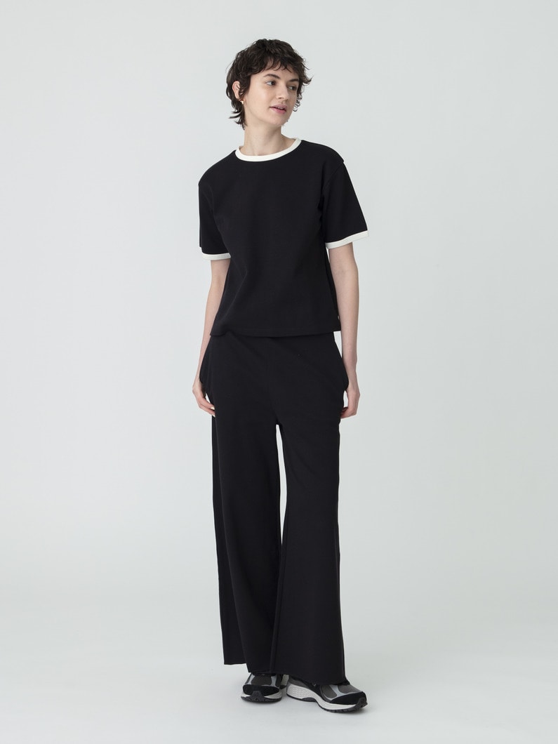 イージー ワイドパンツ（アイボリー/ブラック） 詳細画像 black 1