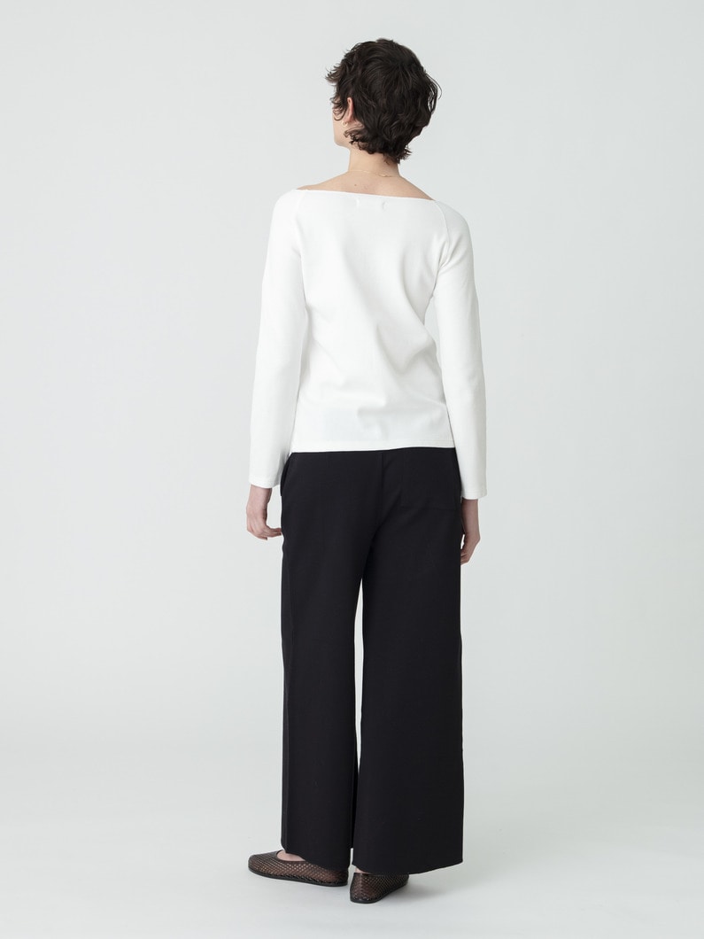 イージー ワイドパンツ（アイボリー/ブラック） 詳細画像 black 3