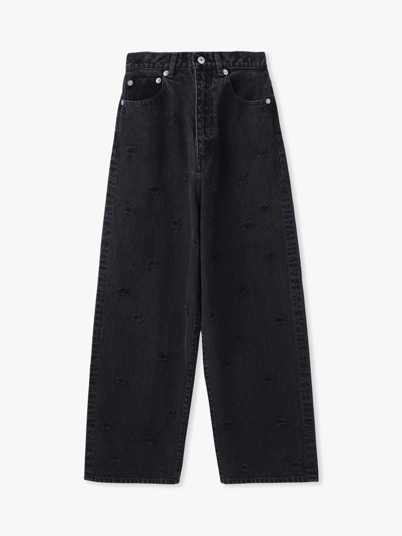 ドット ホール デニム パンツ 詳細画像 black 1