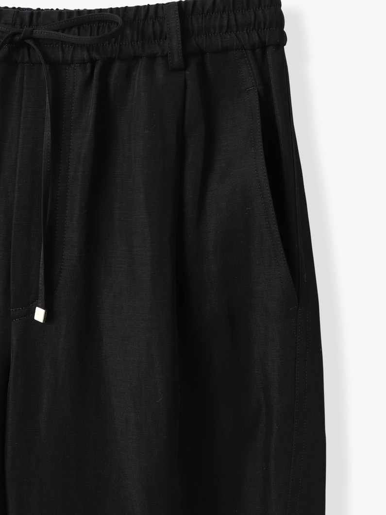 リネンアセテート バレルパンツ（ブラック） 詳細画像 black 2