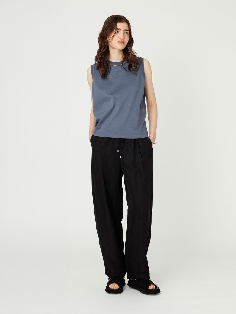 リネンアセテート バレルパンツ（ブラック） 詳細画像 black 1