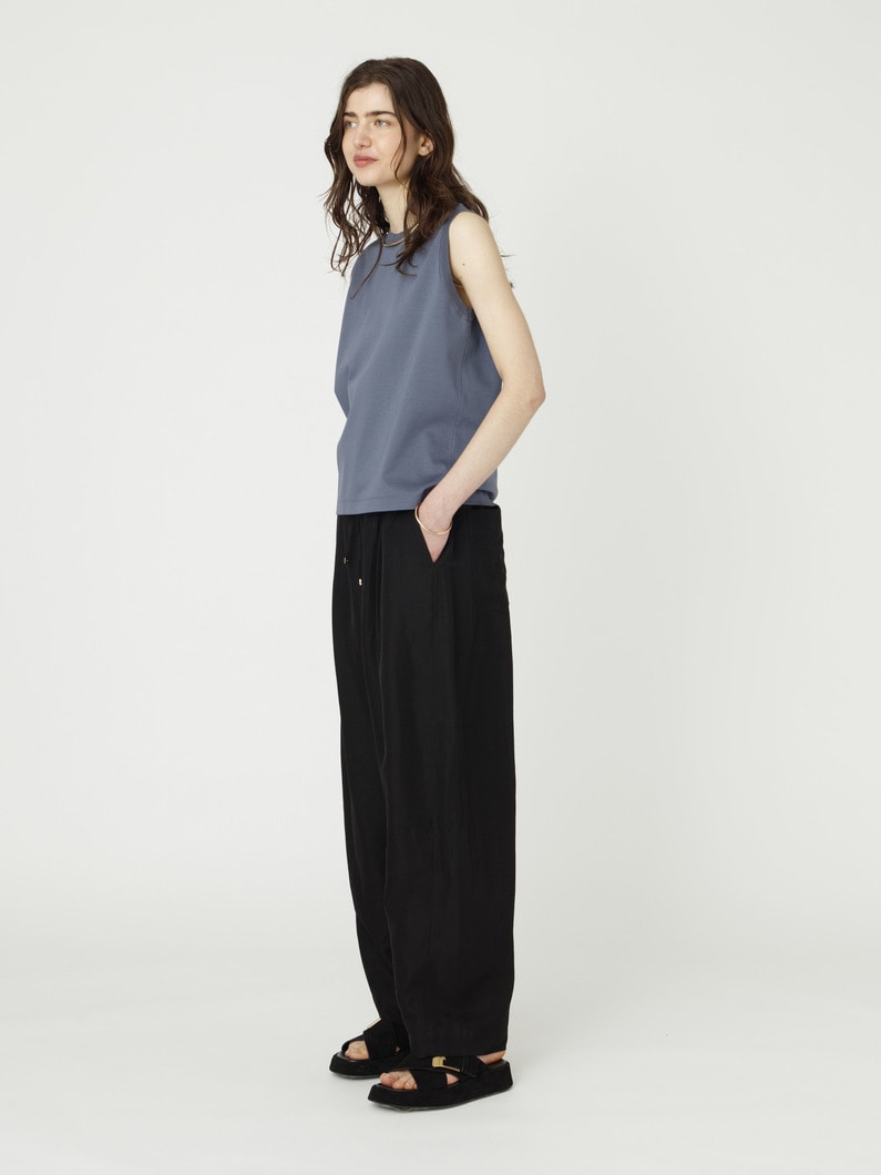 リネンアセテート バレルパンツ（ブラック） 詳細画像 black 2