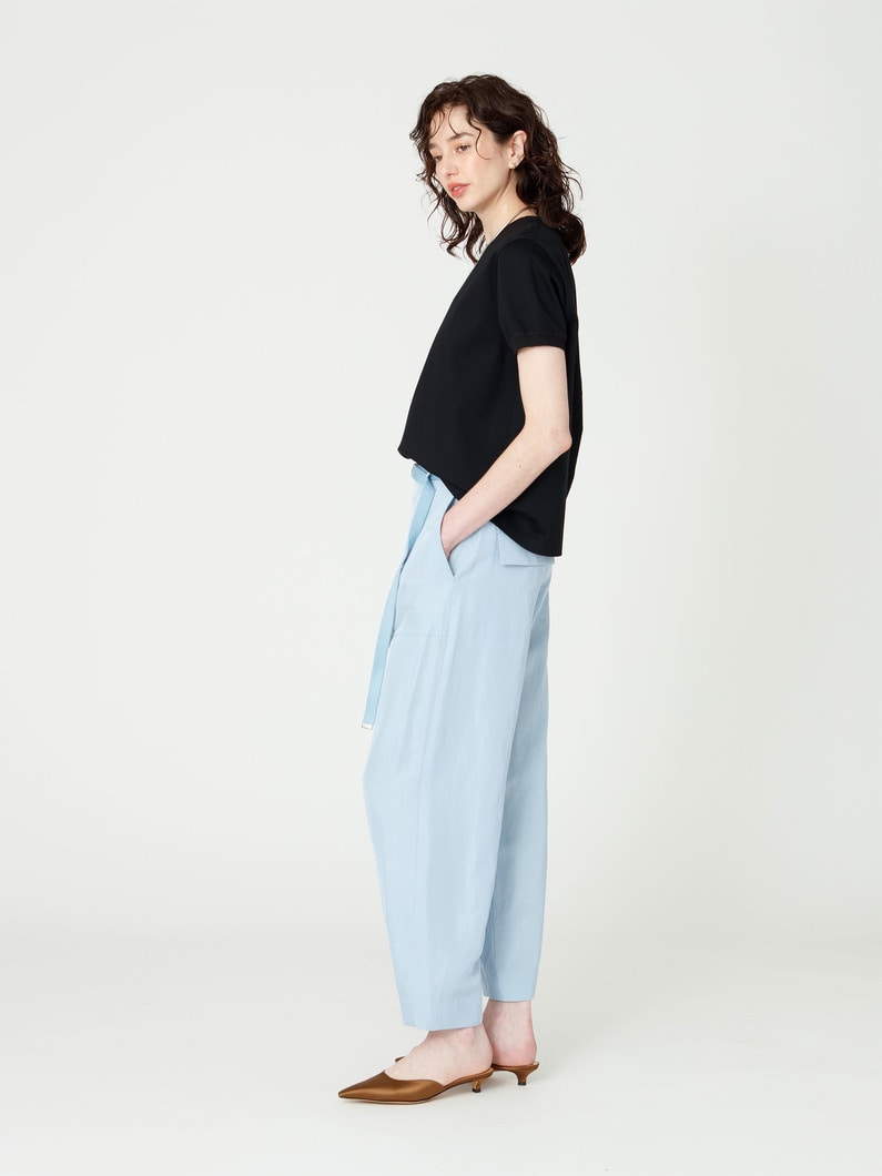 リネンアセテート カーゴパンツ（ライトブルー/ネイビー） 詳細画像 light blue 2