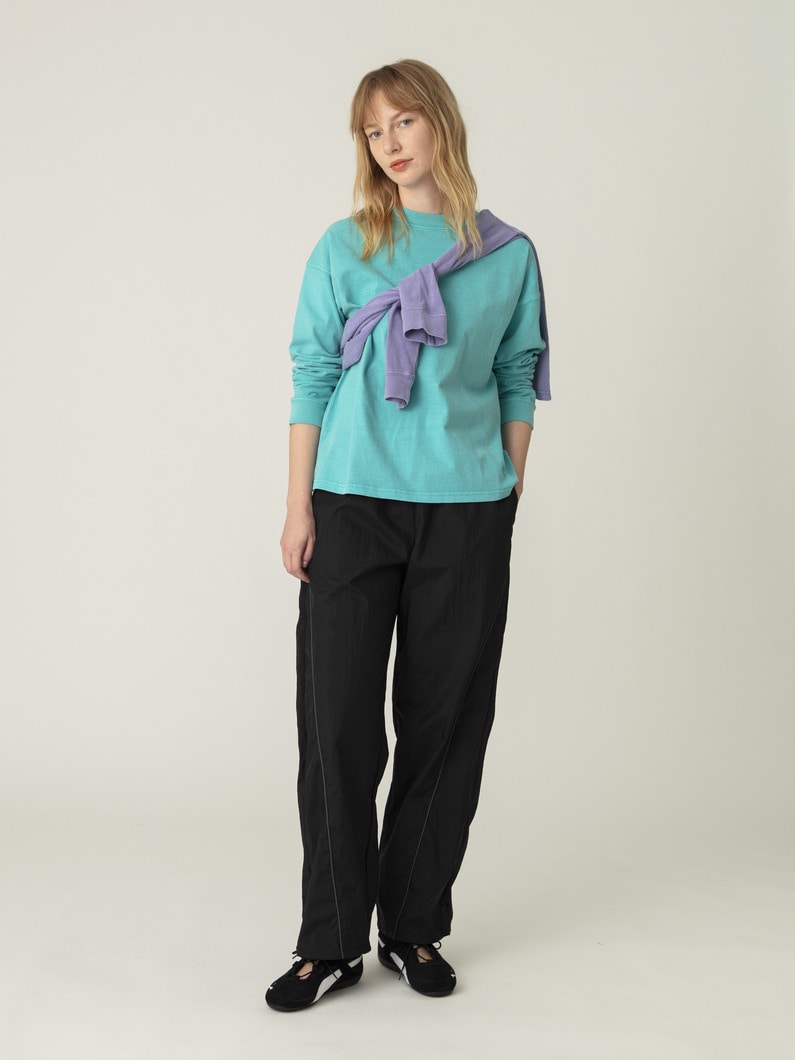 ワッシャーナイロン トラックパンツ（ブルー/ブラック） 詳細画像 black