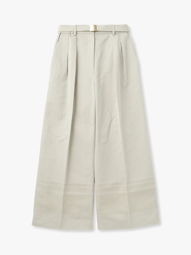 コットンリネン ジャガードパンツ 詳細画像 light green 1