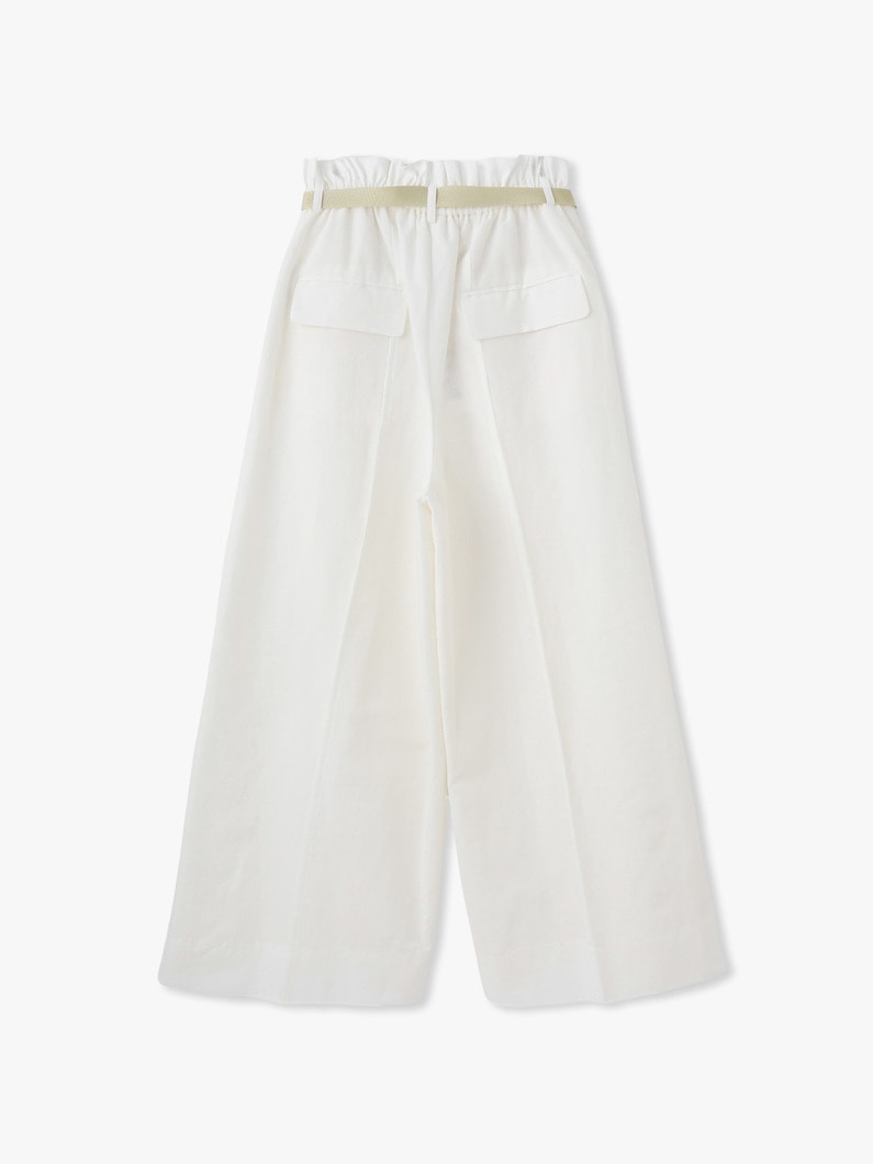 リネンコットン タイプライター パンツ 詳細画像 white 1