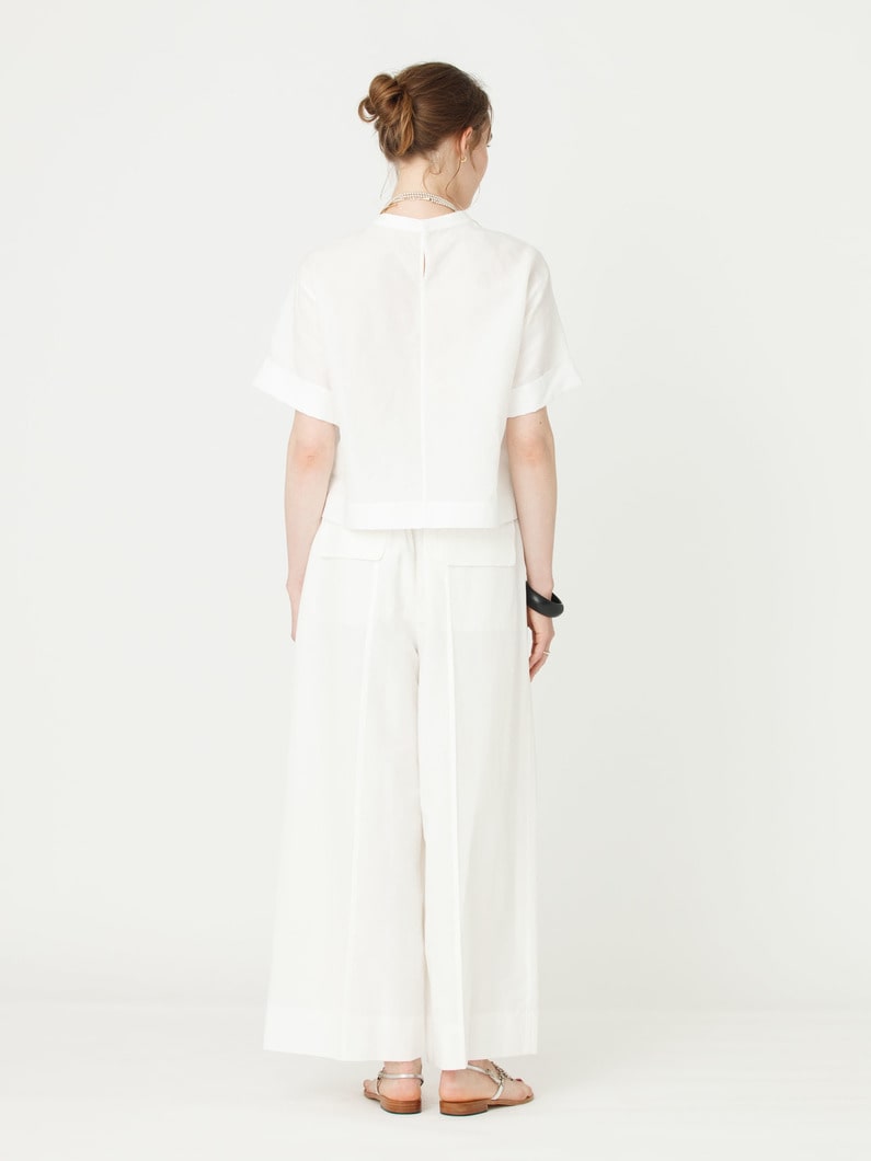 リネンコットン タイプライター パンツ 詳細画像 white 3