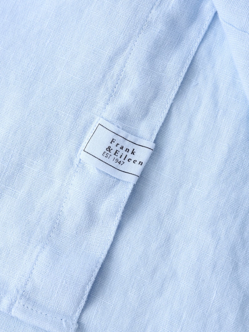 アイリーン ウォッシュド リネン シャツ（ホワイト/ネイビー/ライトブルー） 詳細画像 white 3