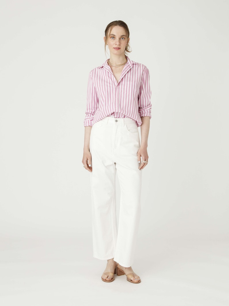 アイリーン ワイドストライプ シャツ（ピンク） 詳細画像 pink 2