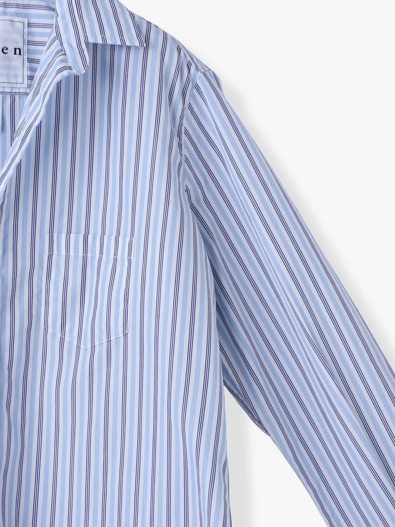アイリーン イタリアンコットン ストライプシャツ（ブルー） 詳細画像 blue 2