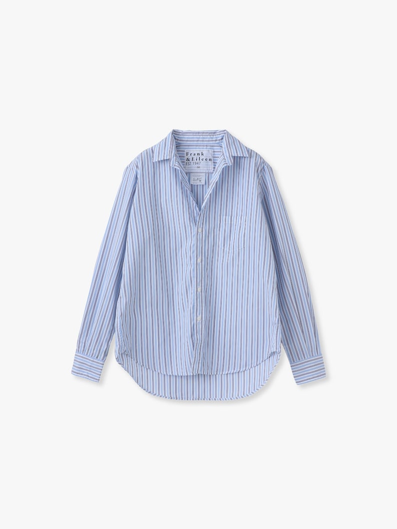 アイリーン イタリアンコットン ストライプシャツ（ブルー） 詳細画像 blue 1