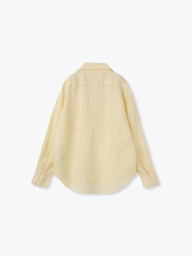 アイリーン イタリアンリネン ストライプ シャツ（イエロー） 詳細画像 light yellow 1