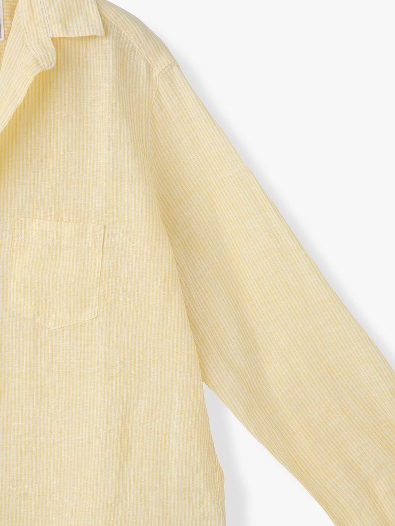 アイリーン イタリアンリネン ストライプ シャツ（イエロー） 詳細画像 light yellow 2