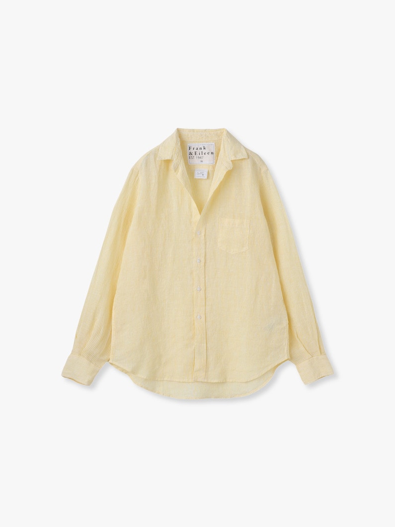 アイリーン イタリアンリネン ストライプ シャツ（イエロー） 詳細画像 light yellow 1