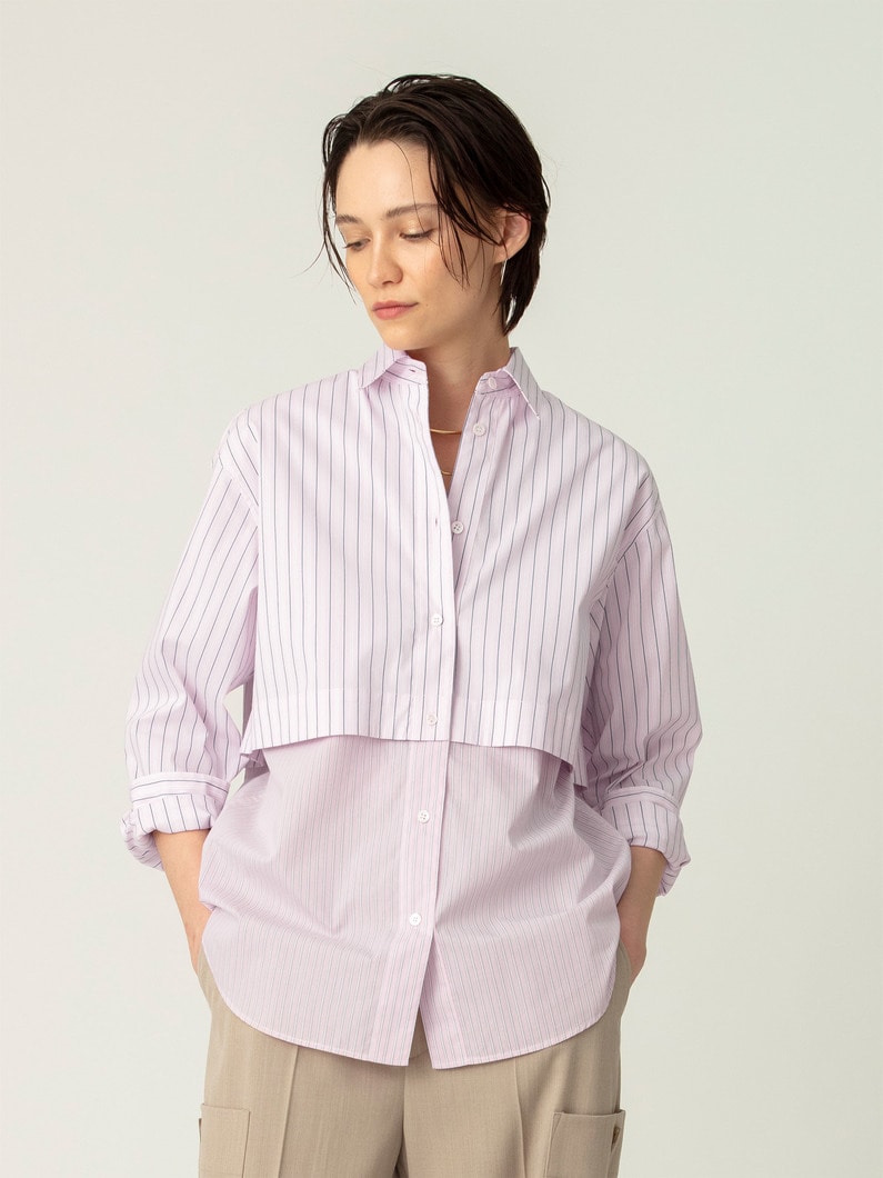 レイヤード ストライプ シャツ 詳細画像 pink 1