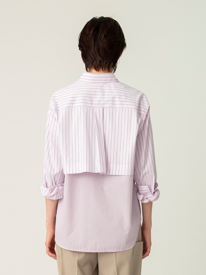 レイヤード ストライプ シャツ 詳細画像 pink 2