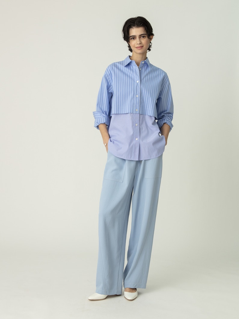 レイヤード ストライプ シャツ 詳細画像 blue 3