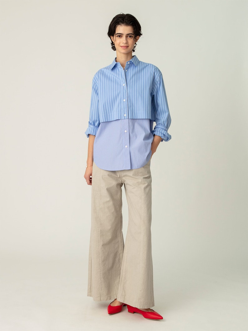 レイヤード ストライプ シャツ 詳細画像 blue 4