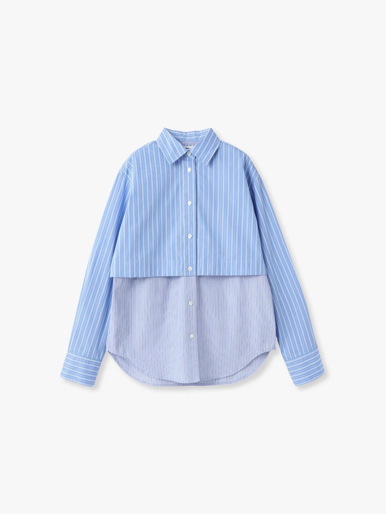 レイヤード ストライプ シャツ 詳細画像 blue 5