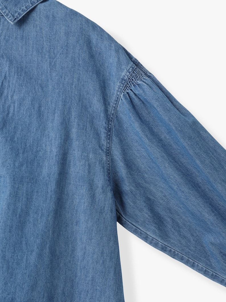 シャーリング ヨーク シャツ（ブルー） 詳細画像 blue 2