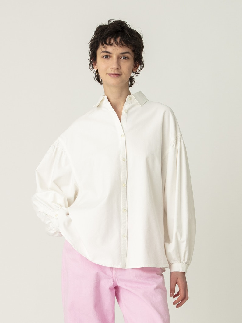 シャーリング ヨーク シャツ（ホワイト） 詳細画像 white 2
