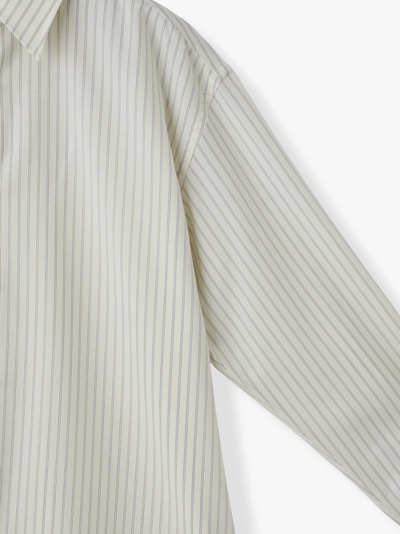 スーパーファインウール ストライプシャツ 詳細画像 ivory 2