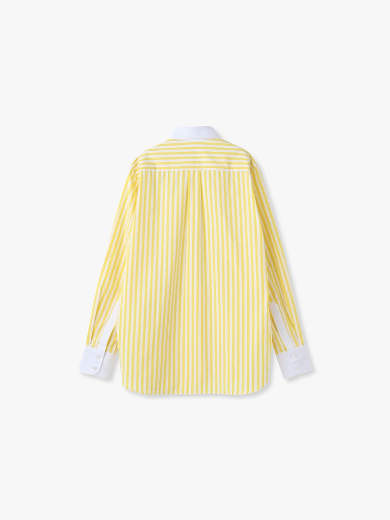 ダンディ ストライプ コットン シャツ（イエロー） 詳細画像 yellow 1