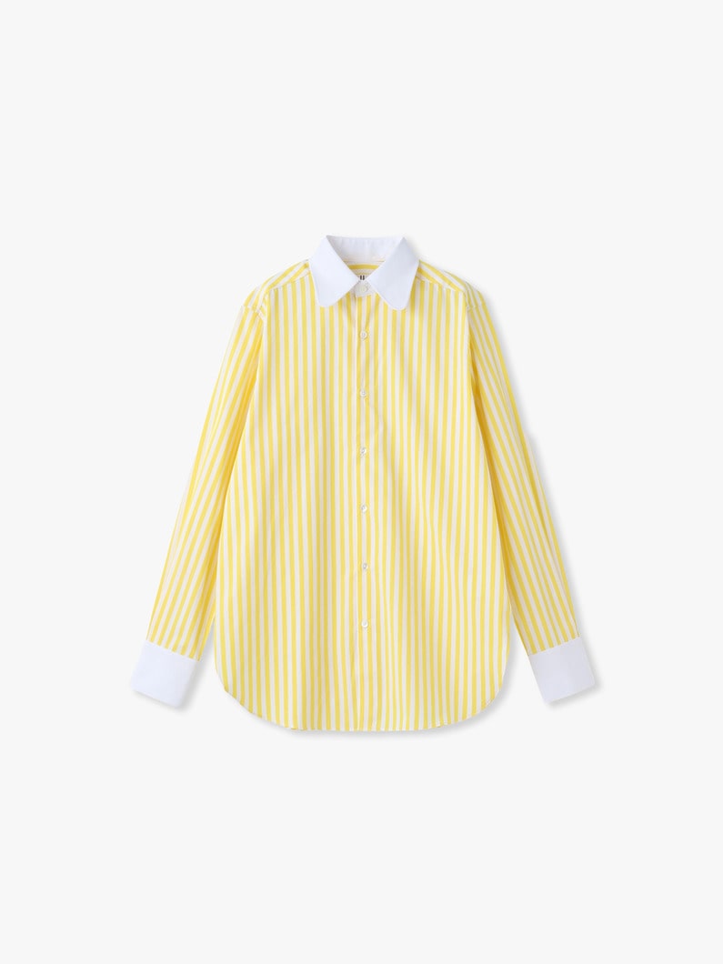 ダンディ ストライプ コットン シャツ（イエロー） 詳細画像 yellow 1