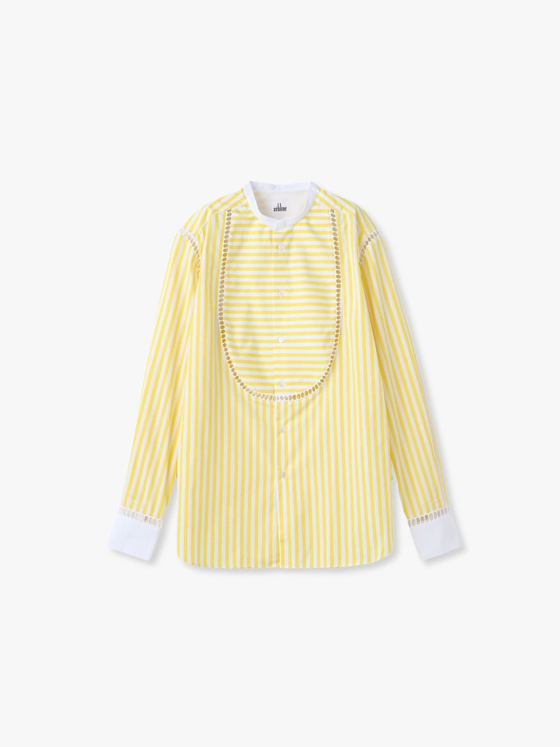 ジュール エシェル バニー ストライプ コットン シャツ（イエロー） 詳細画像 yellow 4