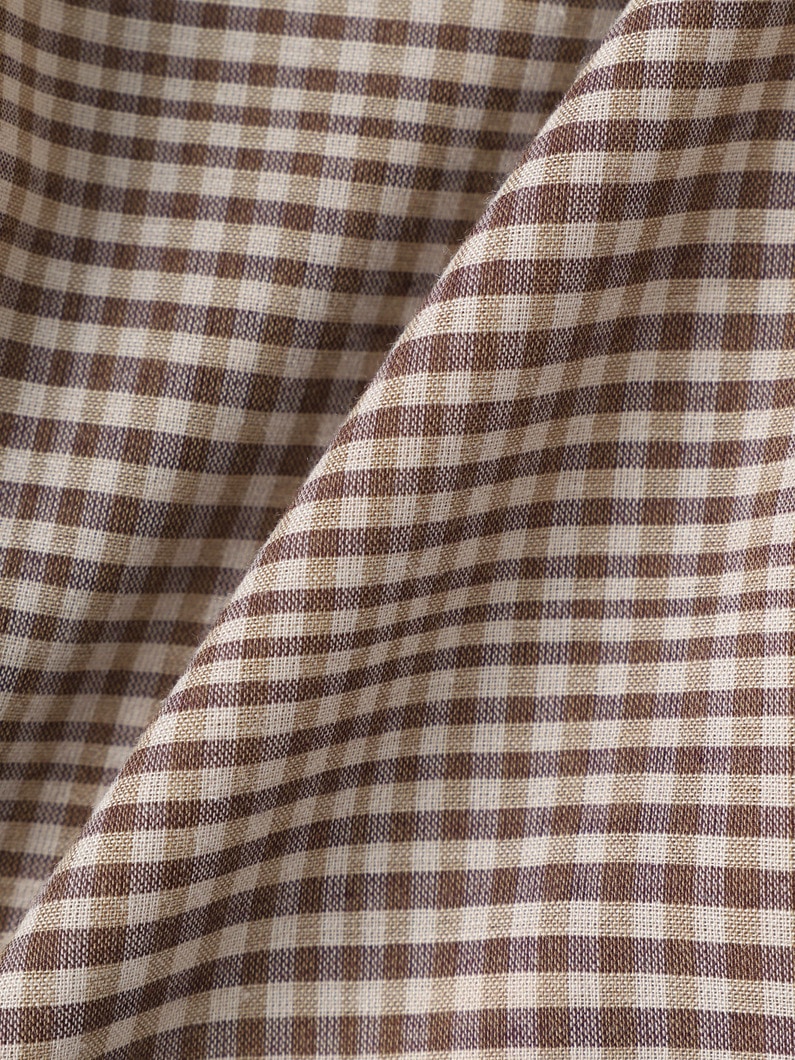 オープンカラー チェック シャツ 詳細画像 brown 3