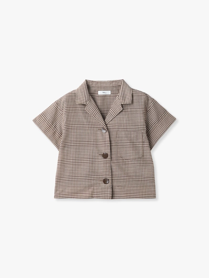 オープンカラー チェック シャツ 詳細画像 brown 1
