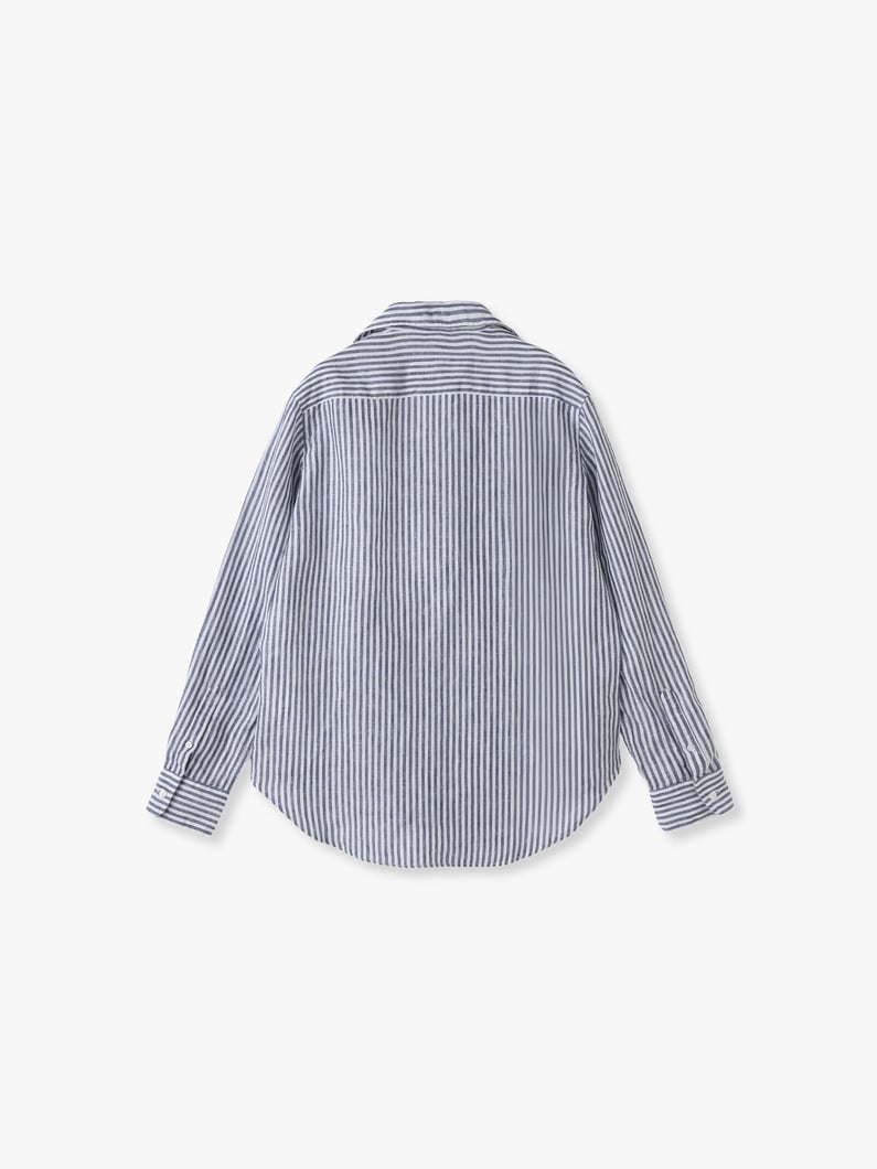 アイリーン イタリアンリネン ストライプシャツ（ホワイトネイビー） 詳細画像 white/navy 1