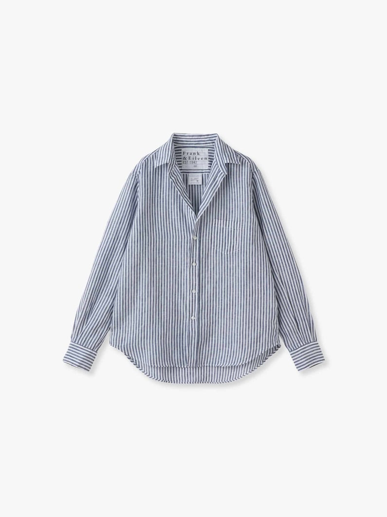 アイリーン イタリアンリネン ストライプシャツ（ホワイトネイビー） 詳細画像 white/navy 5