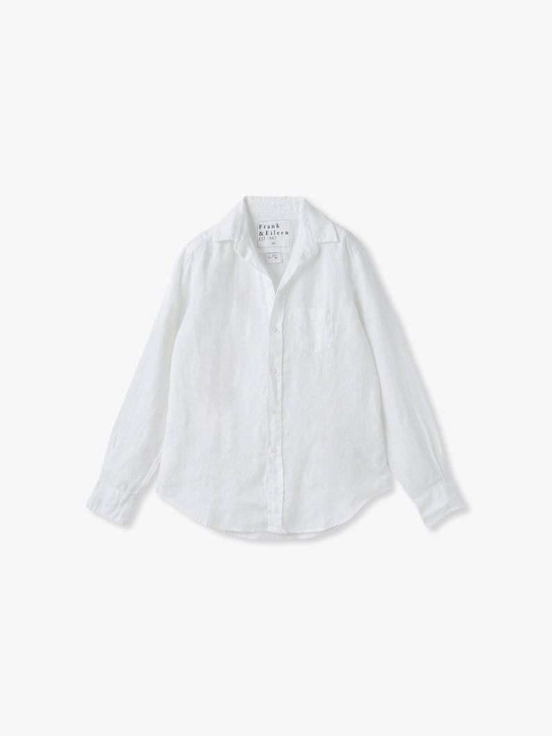 アイリーン イタリアンリネン シャツ（ホワイト/ベージュ/ネイビー/イエロー） 詳細画像 white