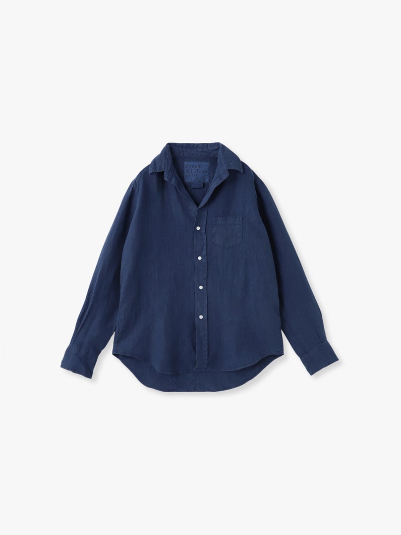 アイリーン イタリアンリネン シャツ（ホワイト/ベージュ/ネイビー/イエロー） 詳細画像 navy