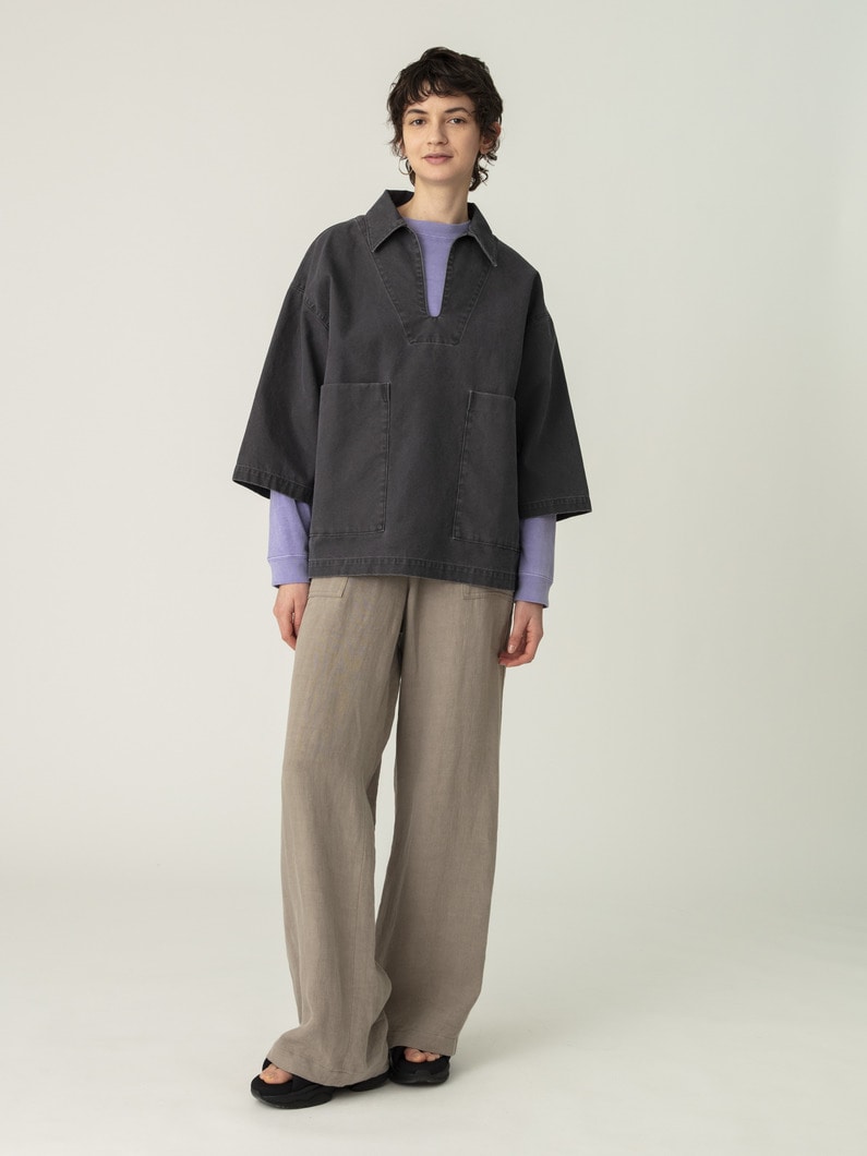 キャンバス シャツ プルオーバー 詳細画像 charcoal gray 3