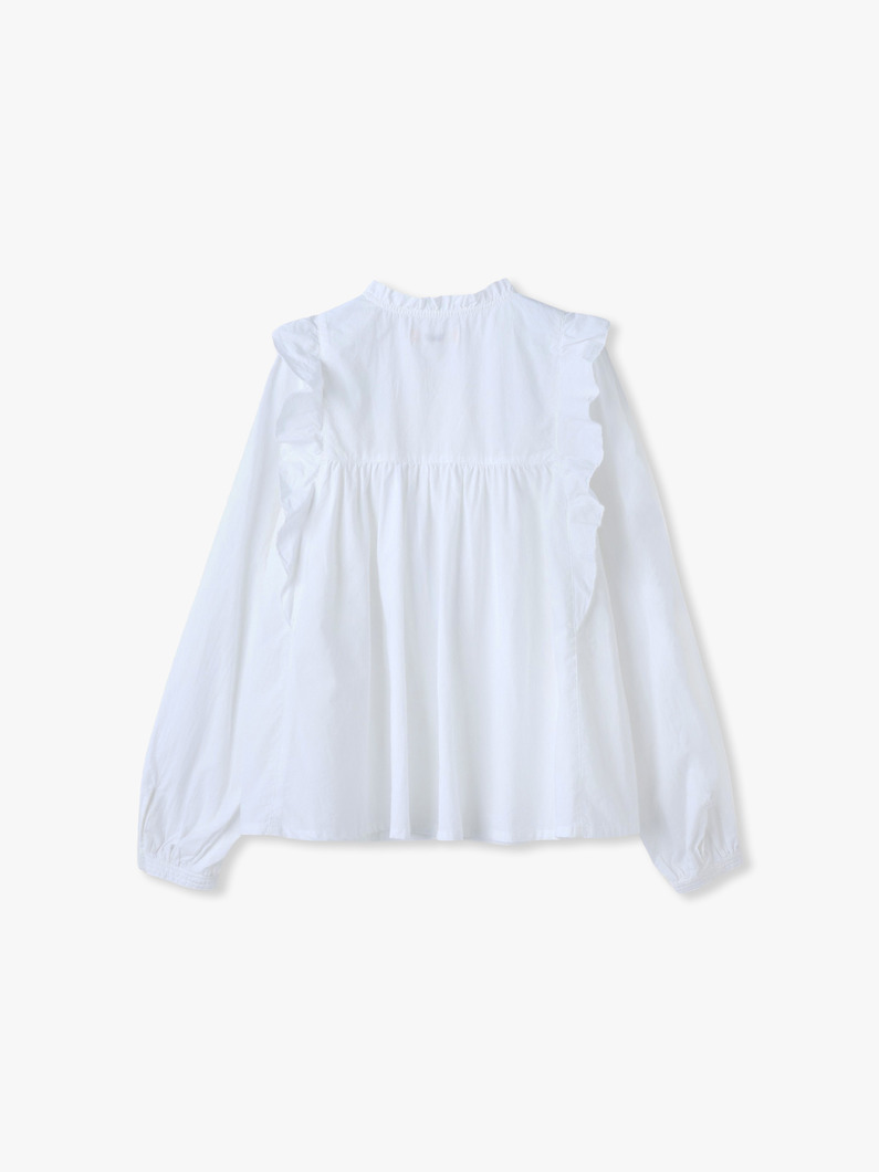 コットン フリル ブラウス 詳細画像 white 1