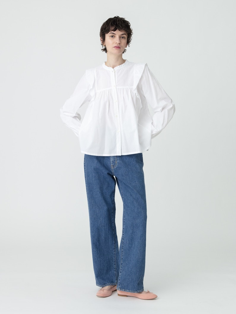 コットン フリル ブラウス 詳細画像 white 3