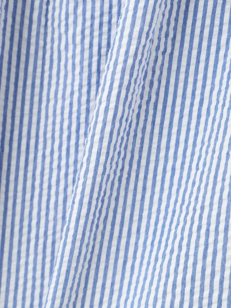 シアサッカー ブラウス（ホワイト/ブルー） 詳細画像 white 3