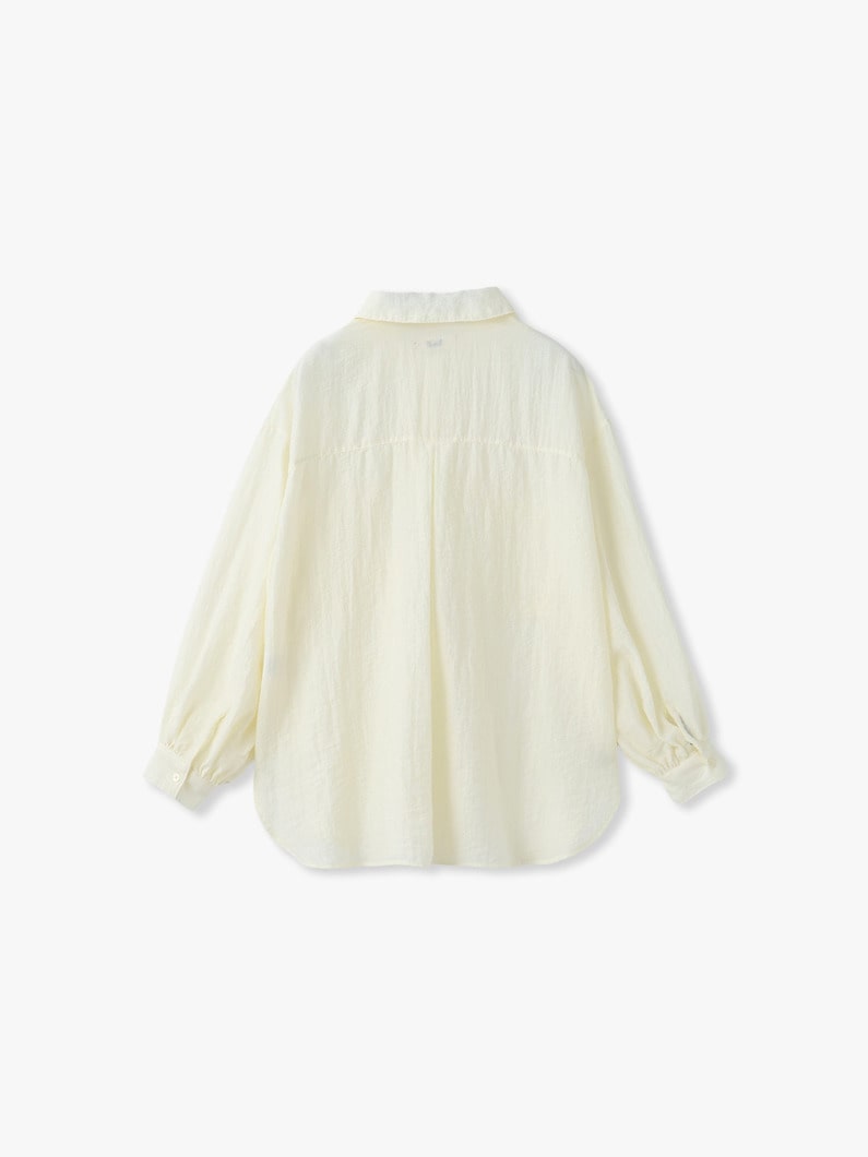 シアー シャツ（ホワイト/ブラウン） 詳細画像 brown 1