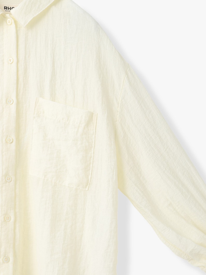 シアー シャツ（ホワイト/ブラウン） 詳細画像 brown 2