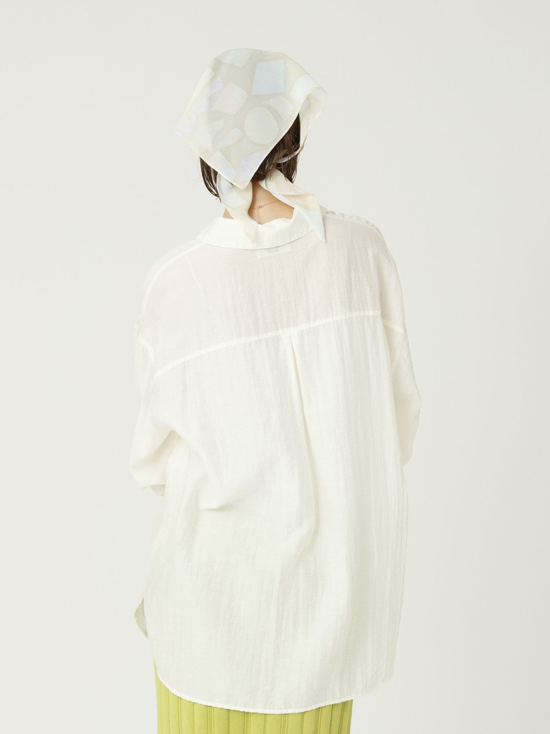 シアー シャツ（ホワイト/ブラウン） 詳細画像 white 3