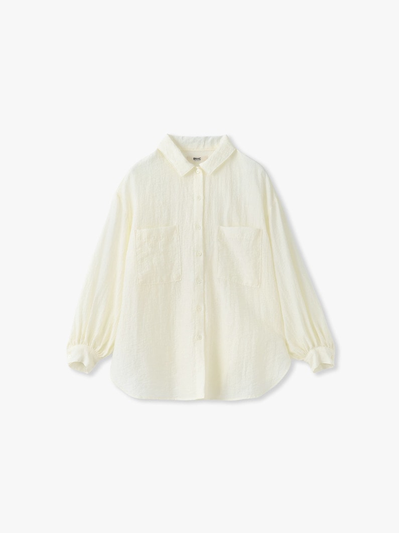 シアー シャツ（ホワイト/ブラウン） 詳細画像 white 4