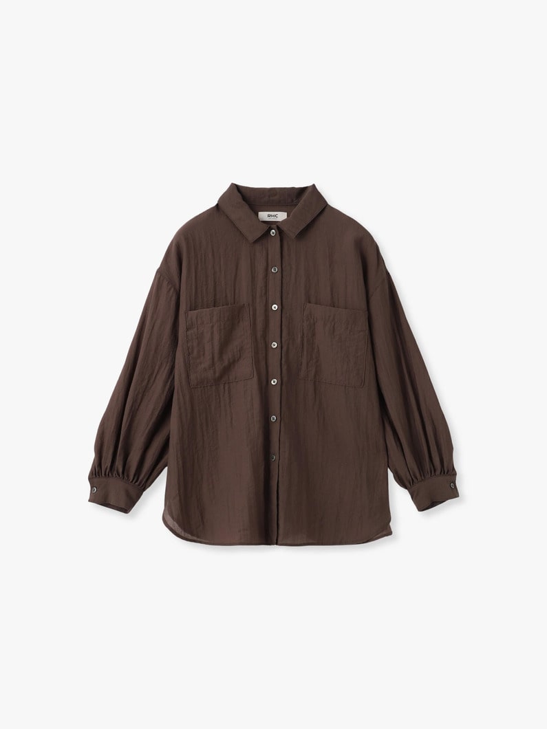 シアー シャツ（ホワイト/ブラウン） 詳細画像 brown 3