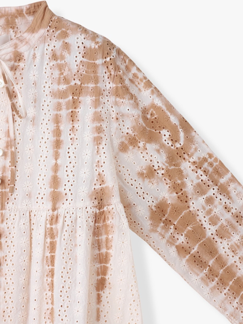 カットワーク タイダイ ブラウス 詳細画像 brown 2