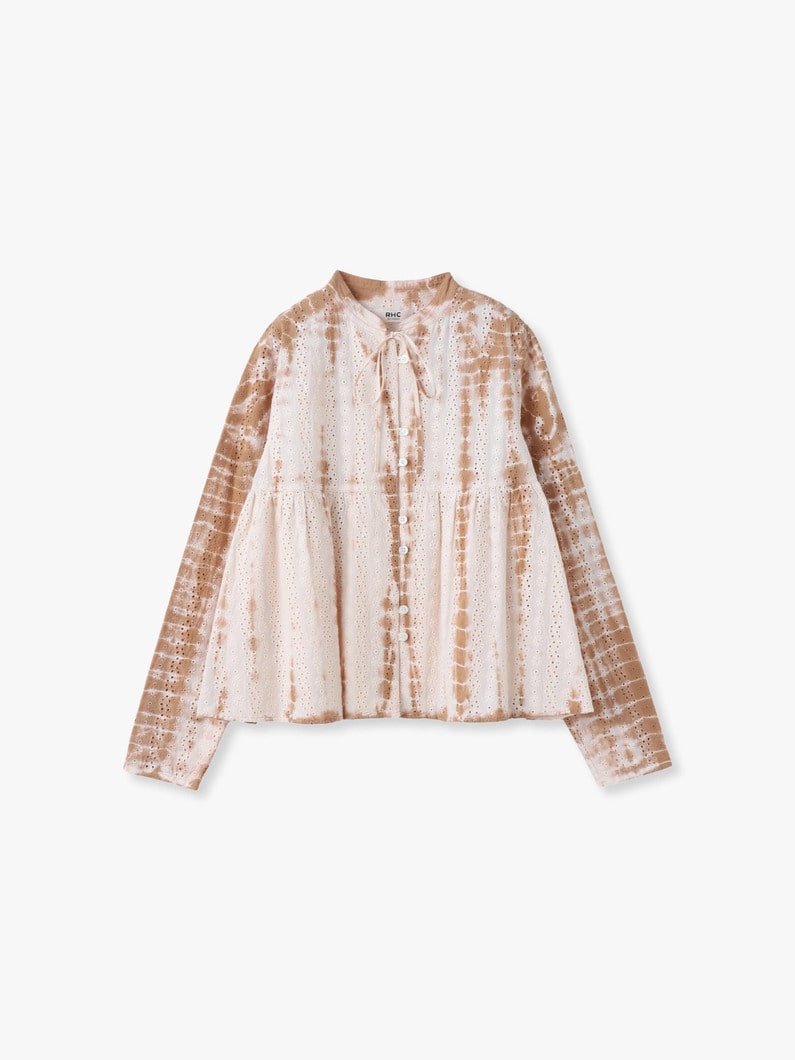 カットワーク タイダイ ブラウス 詳細画像 brown 1